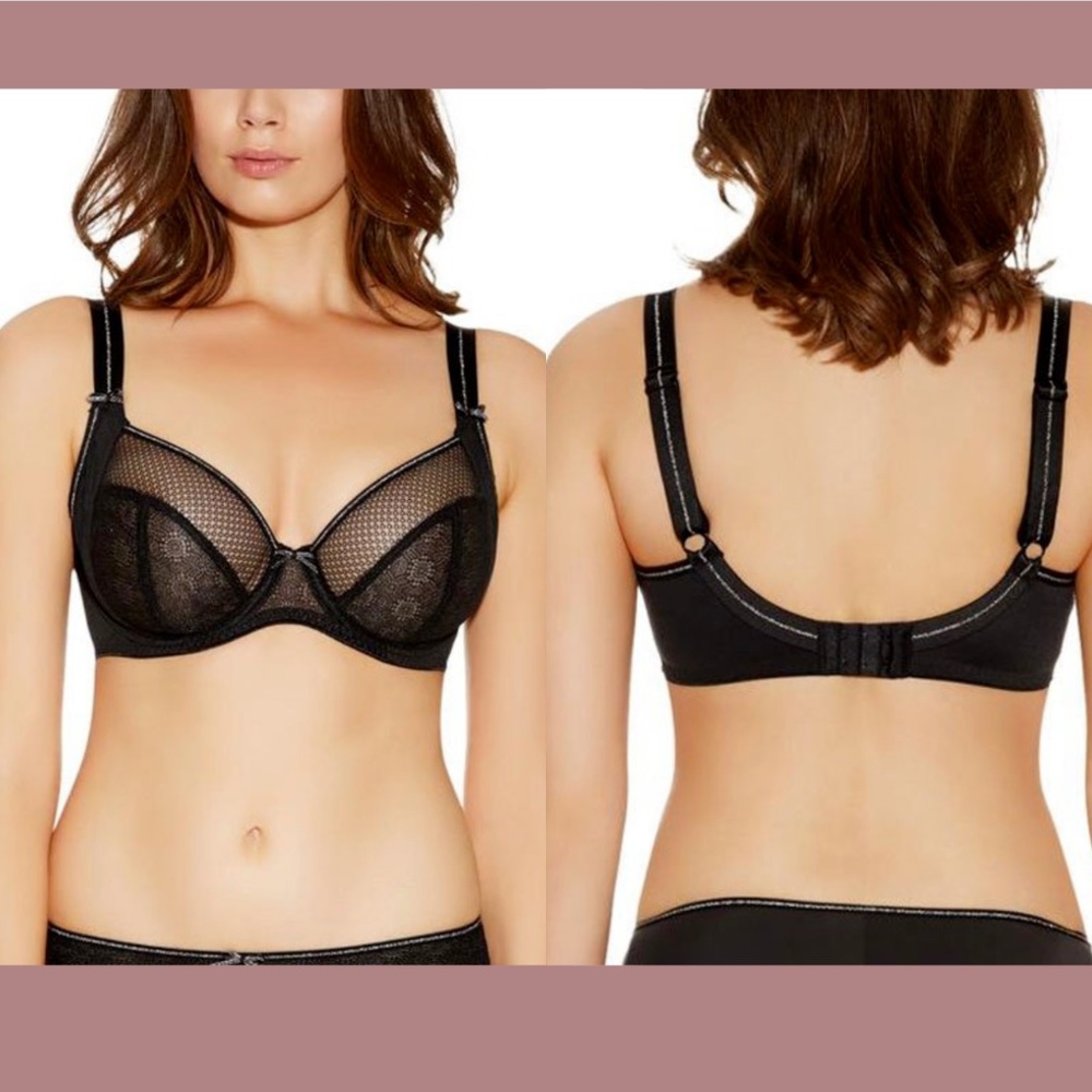 NEW Freya [ 36K US ] Hero Underwired Side Support Plunge Bra‎ in Black